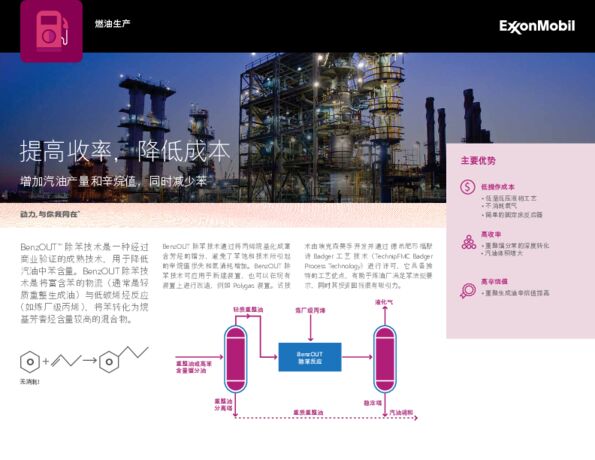 该技术由埃克森美孚开发并通过 Badger Licensing LLC 公司进行许可。
