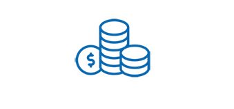 blue cost savings coins icon