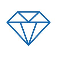 Icon of a diamond describing optics.