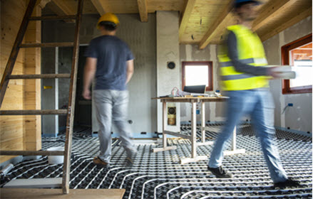 Working at construction site in blurred motion